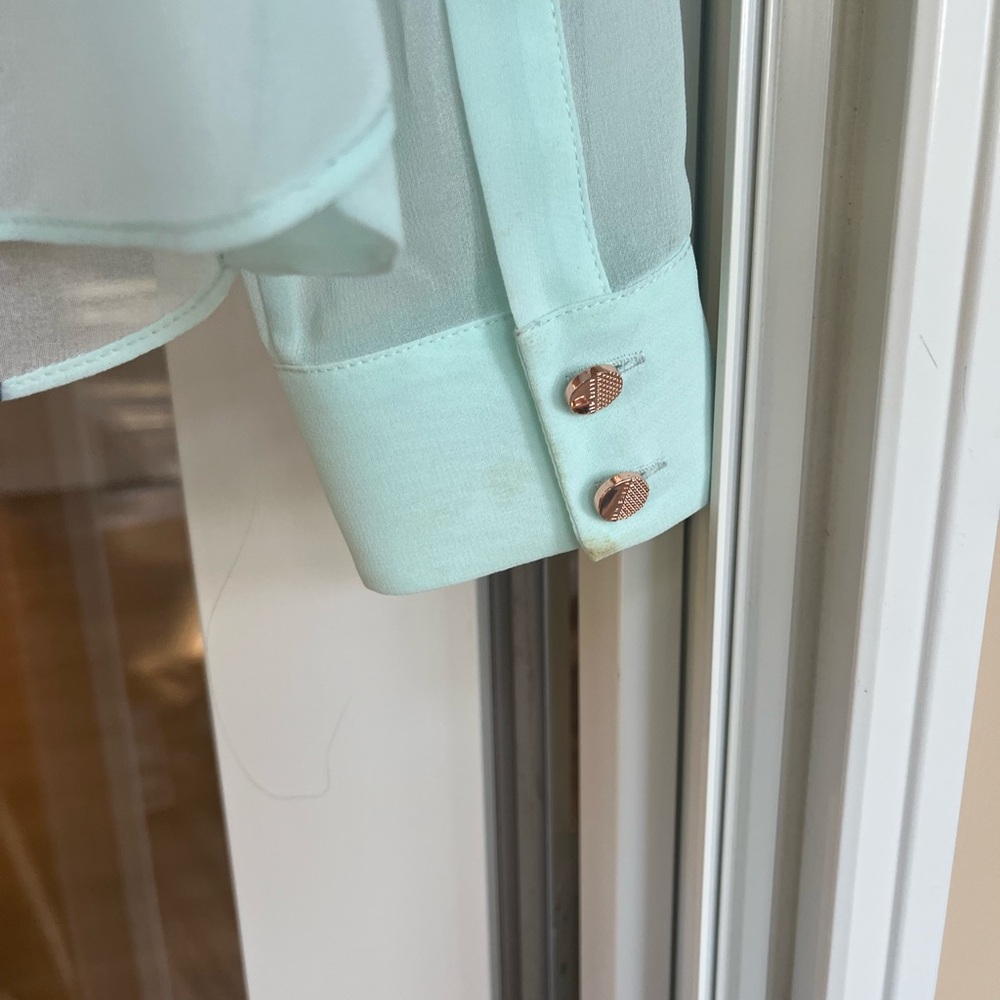 Ted Baker Mint Green Floral Button Down Shirt - Picture 4 of 5